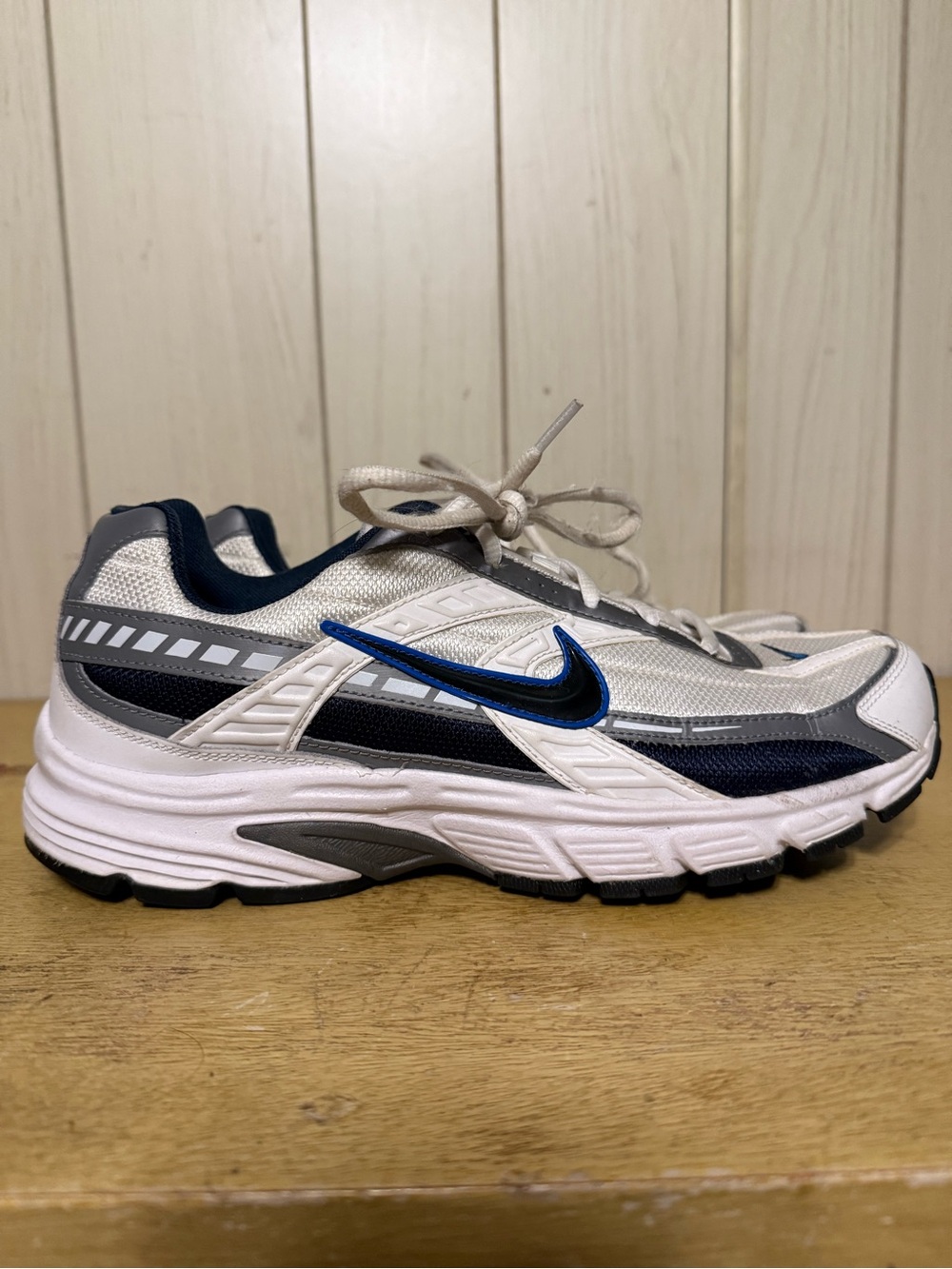 Nike Initiator Men’s White, Navy & Gray Athletic Sneakers